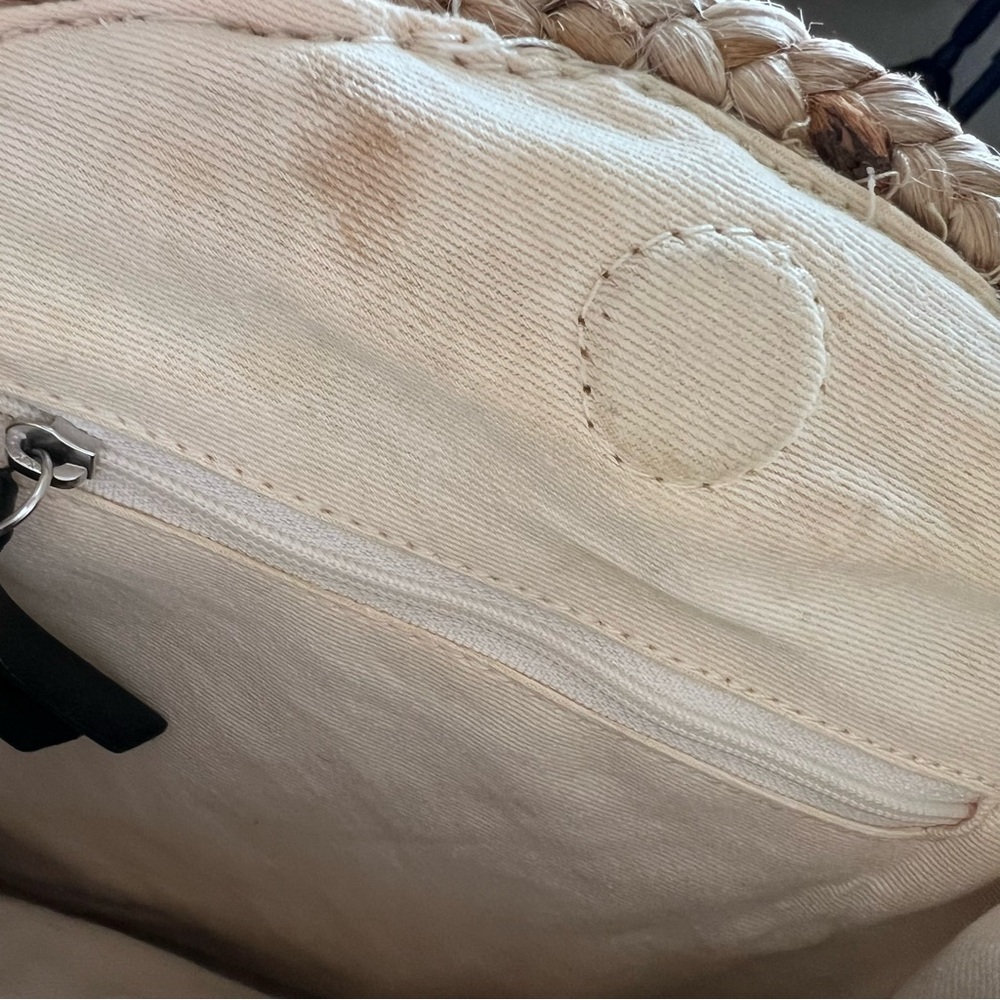 Sam Edelman Metallic Round Jute Shoulder Bag Rainbow Strap - Picture 8 of 15